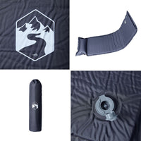 Materasso Campeggio Autogonfiabile con Cuscini 1 Persona Grigio