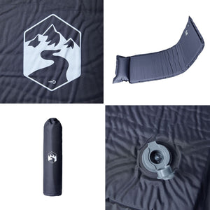 Materasso Campeggio Autogonfiabile con Cuscini 1 Persona Grigio