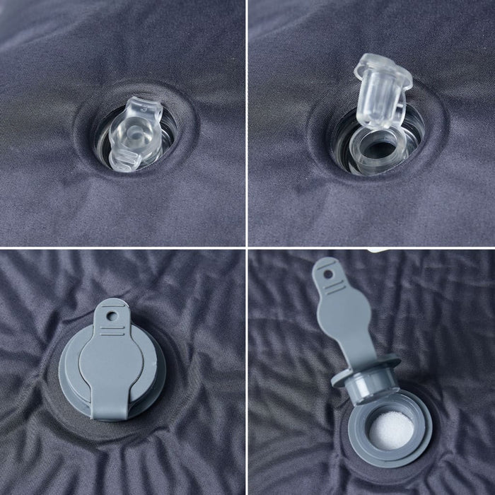 Materasso Campeggio Autogonfiabile con Cuscini 1 Persona Grigio 4007133