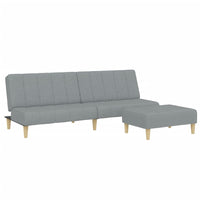 Divano Letto a 2 Posti con Poggiapiedi-Sofa Letto 2 Posti-Daybed Grigio Chiaro in Tessuto 762911