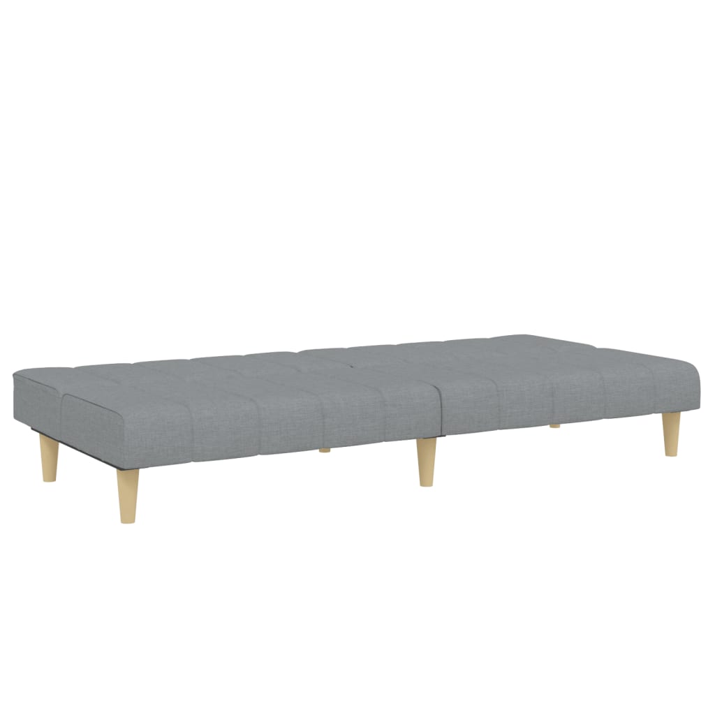 Divano Letto a 2 Posti con Poggiapiedi-Sofa Letto 2 Posti-Daybed Grigio Chiaro in Tessuto 762911