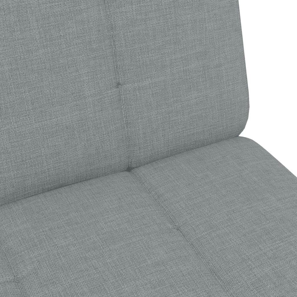 Divano Letto a 2 Posti con Poggiapiedi-Sofa Letto 2 Posti-Daybed Grigio Chiaro in Tessuto 762911