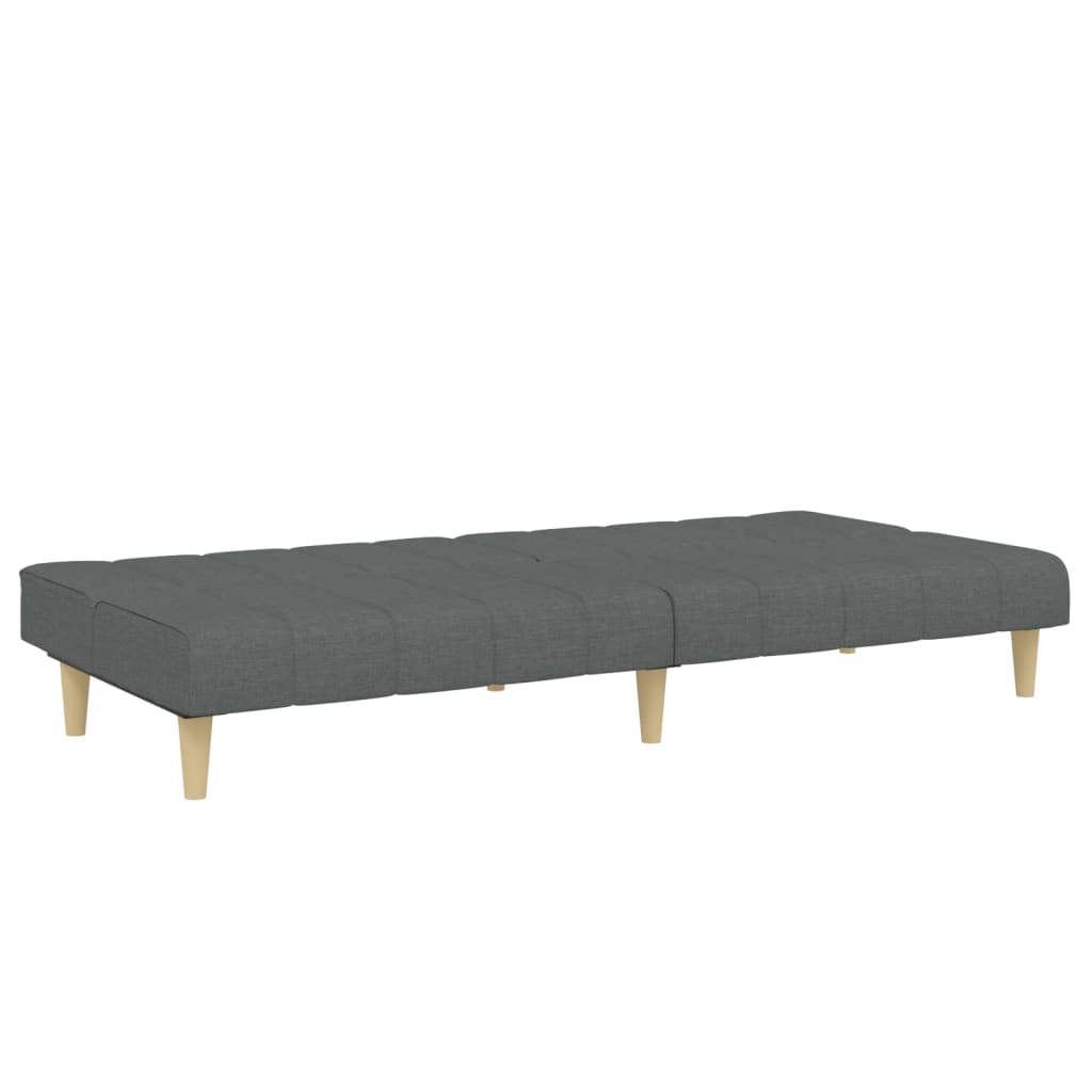 Divano Letto 2 Posti con Poggiapiedi-Sofa Letto 2 Posti-Daybed Grigio Scuro in Tessuto 778943
