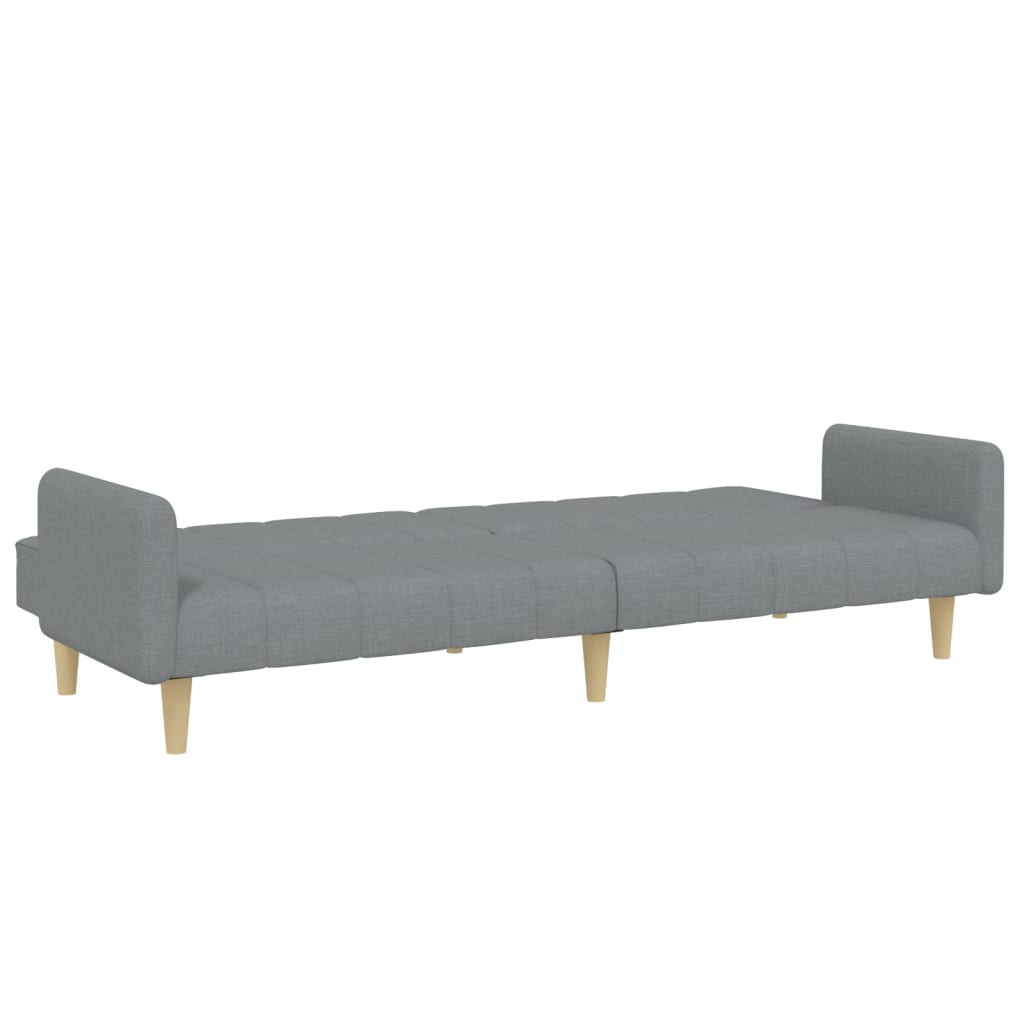 Divano Letto a 2 Posti con Poggiapiedi-Sofa Letto 2 Posti-Daybed Grigio Chiaro in Tessuto 570962