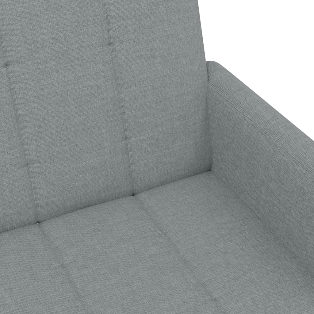 Divano Letto a 2 Posti con Poggiapiedi-Sofa Letto 2 Posti-Daybed Grigio Chiaro in Tessuto 570962