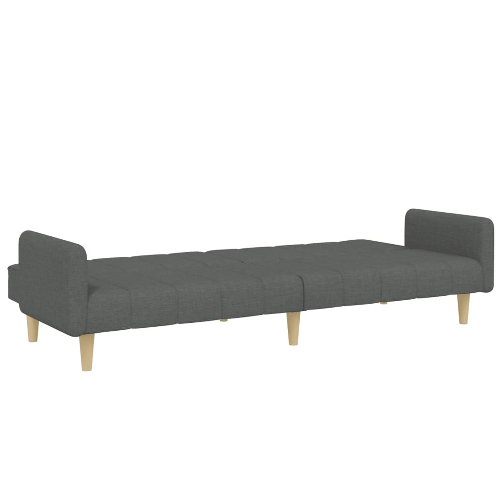 Divano Letto 2 Posti con Poggiapiedi-Sofa Letto 2 Posti-Daybed Grigio Scuro in Tessuto 647515