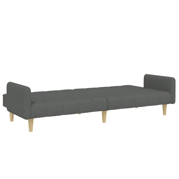 Divano Letto 2 Posti con Poggiapiedi-Sofa Letto 2 Posti-Daybed Grigio Scuro in Tessuto 647515