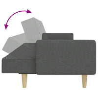 Divano Letto 2 Posti con Poggiapiedi-Sofa Letto 2 Posti-Daybed Grigio Scuro in Tessuto 647515
