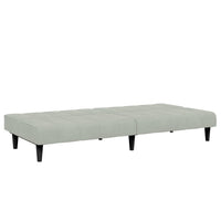 Divano Letto a 2 Posti con Poggiapiedi-Sofa Letto 2 Posti-Daybed Grigio Chiaro in Velluto 656962