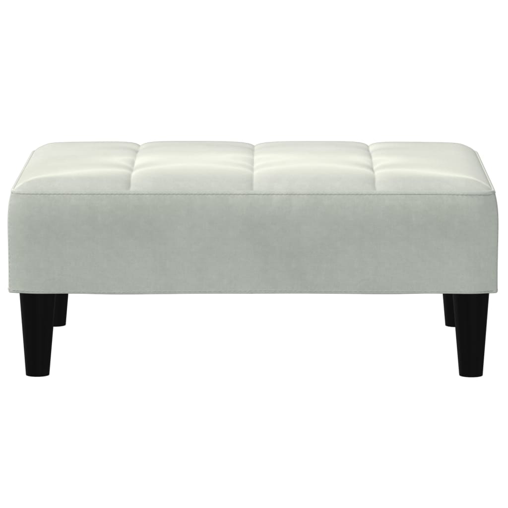 Divano Letto a 2 Posti con Poggiapiedi-Sofa Letto 2 Posti-Daybed Grigio Chiaro in Velluto 656962