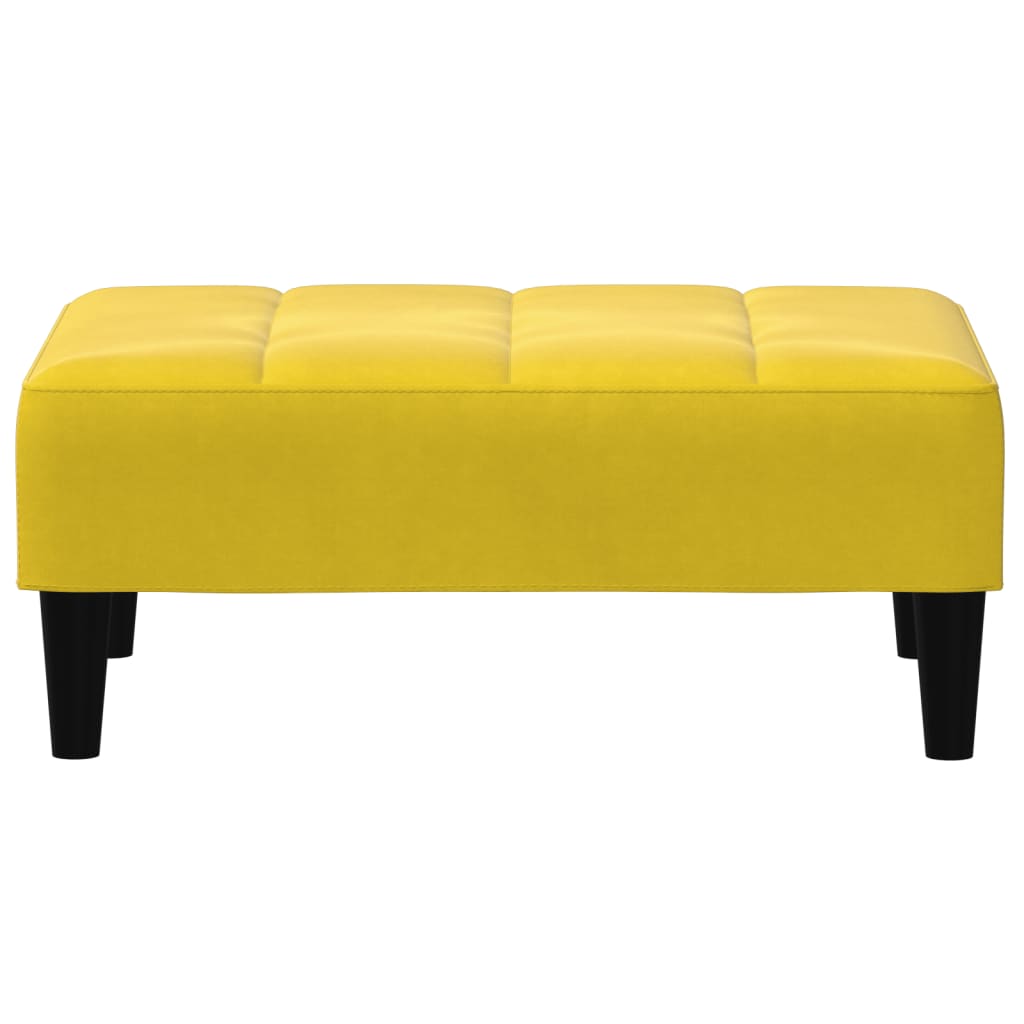 Divano Letto 2 Posti con Sgabello Giallo in Velluto 3258096