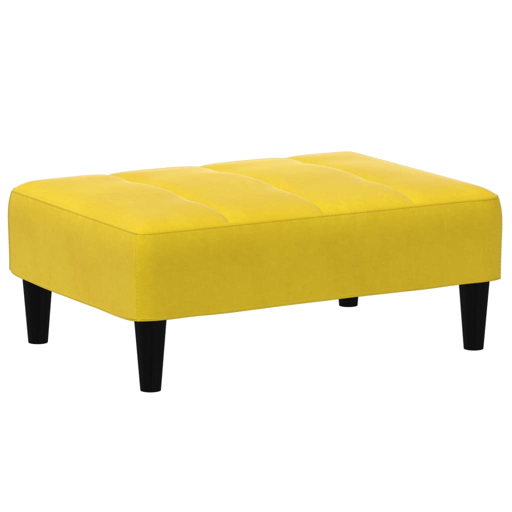 Divano Letto 2 Posti con Sgabello Giallo in Velluto 3258096