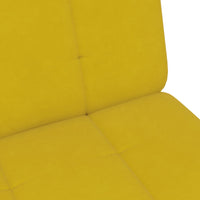 Divano Letto 2 Posti con Sgabello Giallo in Velluto 3258096
