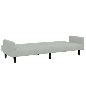 Divano Letto a 2 Posti con Poggiapiedi-Sofa Letto 2 Posti-Daybed Grigio Chiaro in Velluto 506341