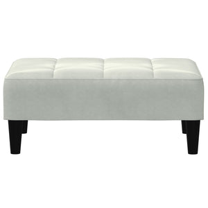 Divano Letto a 2 Posti con Poggiapiedi Grigio Chiaro in Velluto 3258098