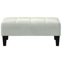 Divano Letto a 2 Posti con Poggiapiedi-Sofa Letto 2 Posti-Daybed Grigio Chiaro in Velluto 506341