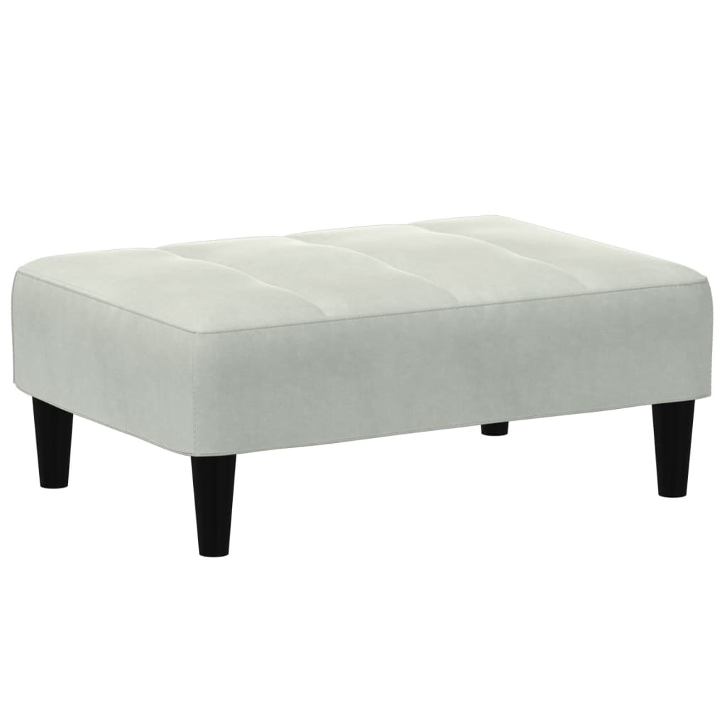 Divano Letto a 2 Posti con Poggiapiedi-Sofa Letto 2 Posti-Daybed Grigio Chiaro in Velluto 506341