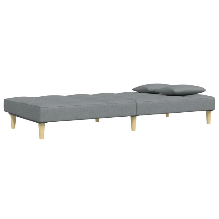 Divano Letto a 2 Posti con Poggiapiedi-Sofa Letto 2 Posti-Daybed Grigio Chiaro in Tessuto 662645