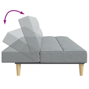 Divano Letto a 2 Posti con Poggiapiedi Grigio Chiaro in Tessuto 3258103