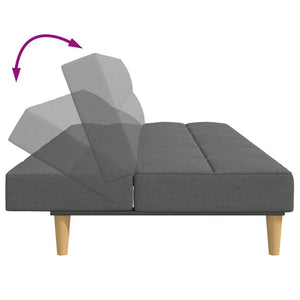 Divano Letto 2 Posti con Poggiapiedi-Sofa Letto 2 Posti-Daybed Grigio Scuro in Tessuto 639246