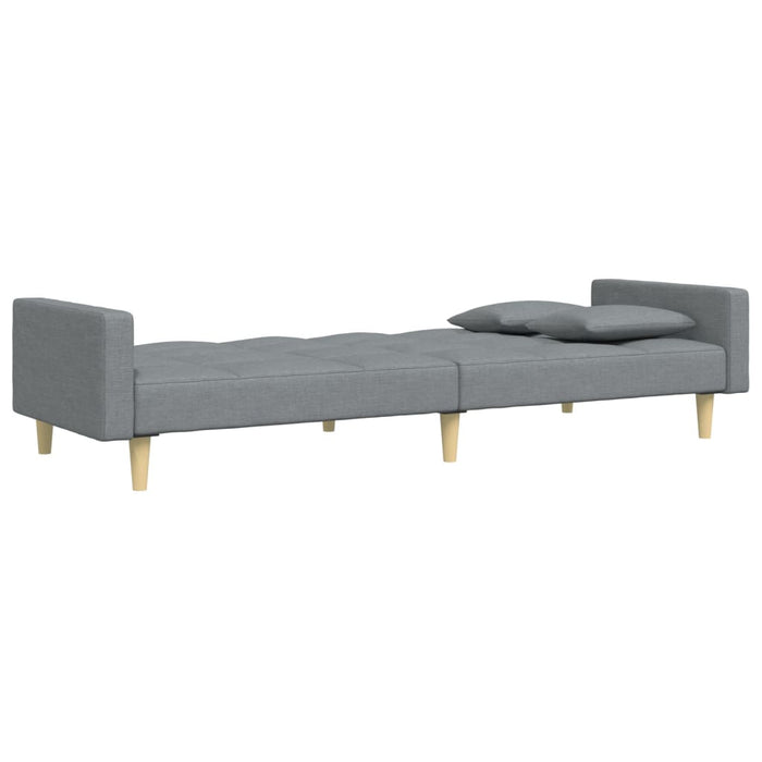 Divano Letto a 2 Posti con Poggiapiedi-Sofa Letto 2 Posti-Daybed Grigio Chiaro in Tessuto 652470