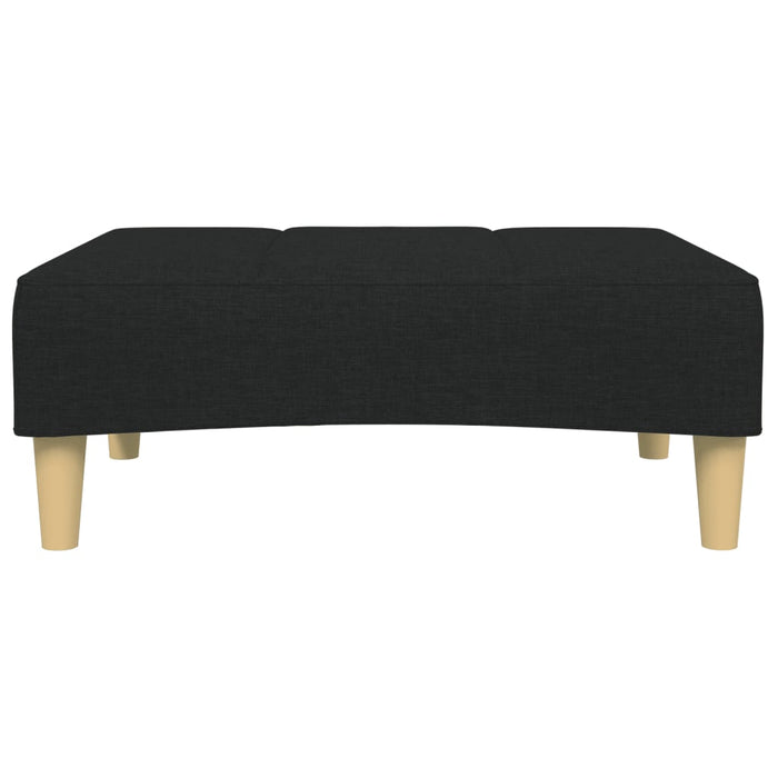 Divano Letto a 2 Posti con Poggiapiedi-Sofa Letto 2 Posti-Daybed Nero in Tessuto 307272