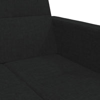 Divano Letto a 2 Posti con Poggiapiedi-Sofa Letto 2 Posti-Daybed Nero in Tessuto 307272