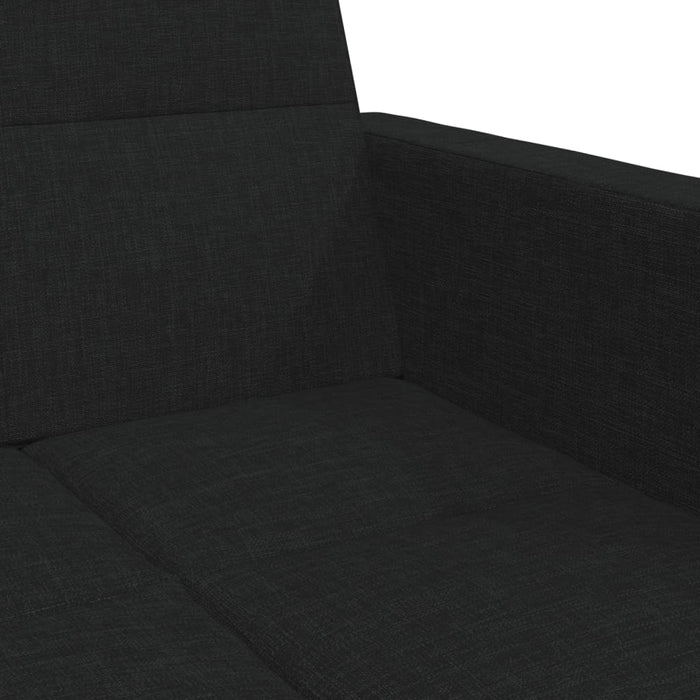 Divano Letto a 2 Posti con Poggiapiedi-Sofa Letto 2 Posti-Daybed Nero in Tessuto 307272
