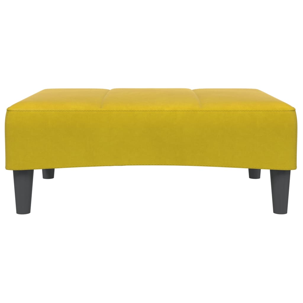 Divano Letto 2 Posti con Sgabello Giallo in Velluto 3258114