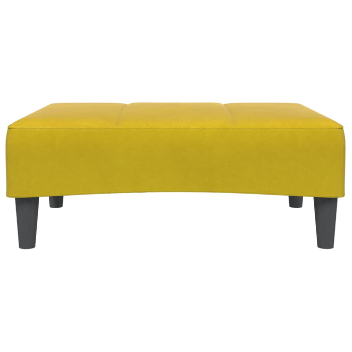 Divano Letto 2 Posti con Sgabello Giallo in Velluto 3258114