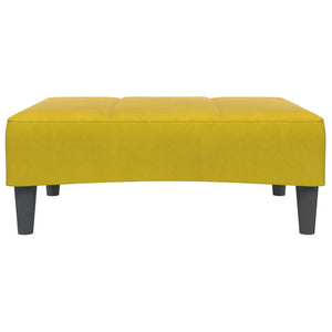 Divano Letto 2 Posti con Sgabello Giallo in Velluto