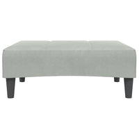 Divano Letto a 2 Posti con Poggiapiedi Grigio Chiaro in Velluto