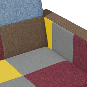 Divano Letto a 2 Posti con Poggiapiedi Patchwork in Tessuto 3258122