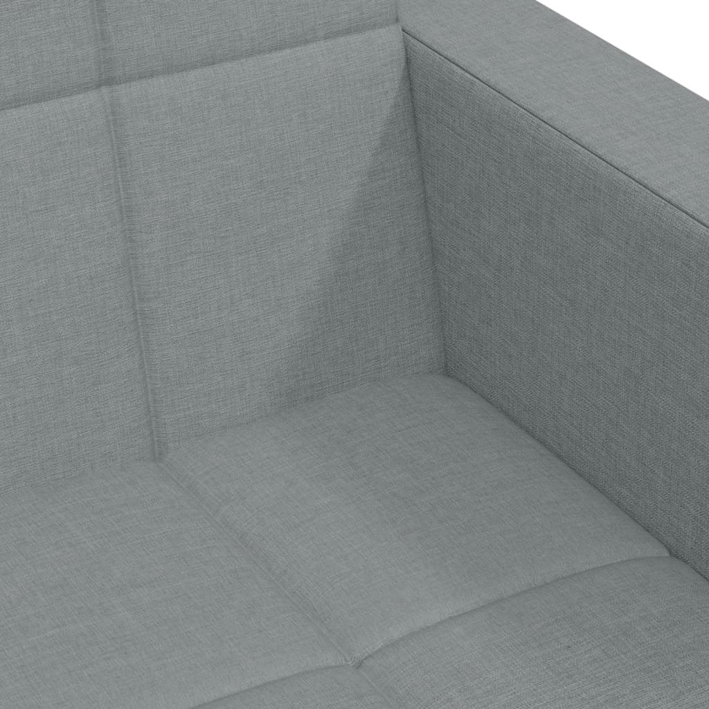 Divano Letto a 2 Posti con Poggiapiedi-Sofa Letto 2 Posti-Daybed Grigio Chiaro in Tessuto 106898