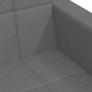 Divano Letto 2 Posti con Poggiapiedi-Sofa Letto 2 Posti-Daybed Grigio Scuro in Tessuto 111624