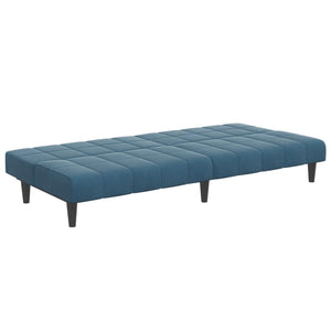 Divano Letto 2 Posti con Poggiapiedi Blu in Velluto 3258126