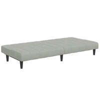 Divano Letto a 2 Posti con Poggiapiedi-Sofa Letto 2 Posti-Daybed Grigio Chiaro in Velluto 559925