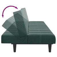 Divano Letto a 2 Posti con Poggiapiedi Verde Scuro in Velluto 3258129