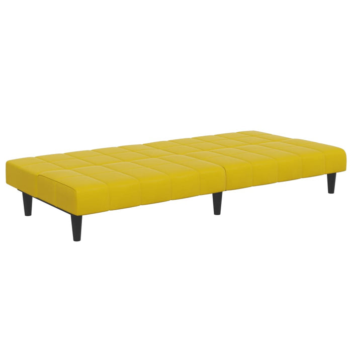 Divano Letto 2 Posti con Sgabello-Sofa Letto 2 Posti-Daybed Giallo in Velluto 802512