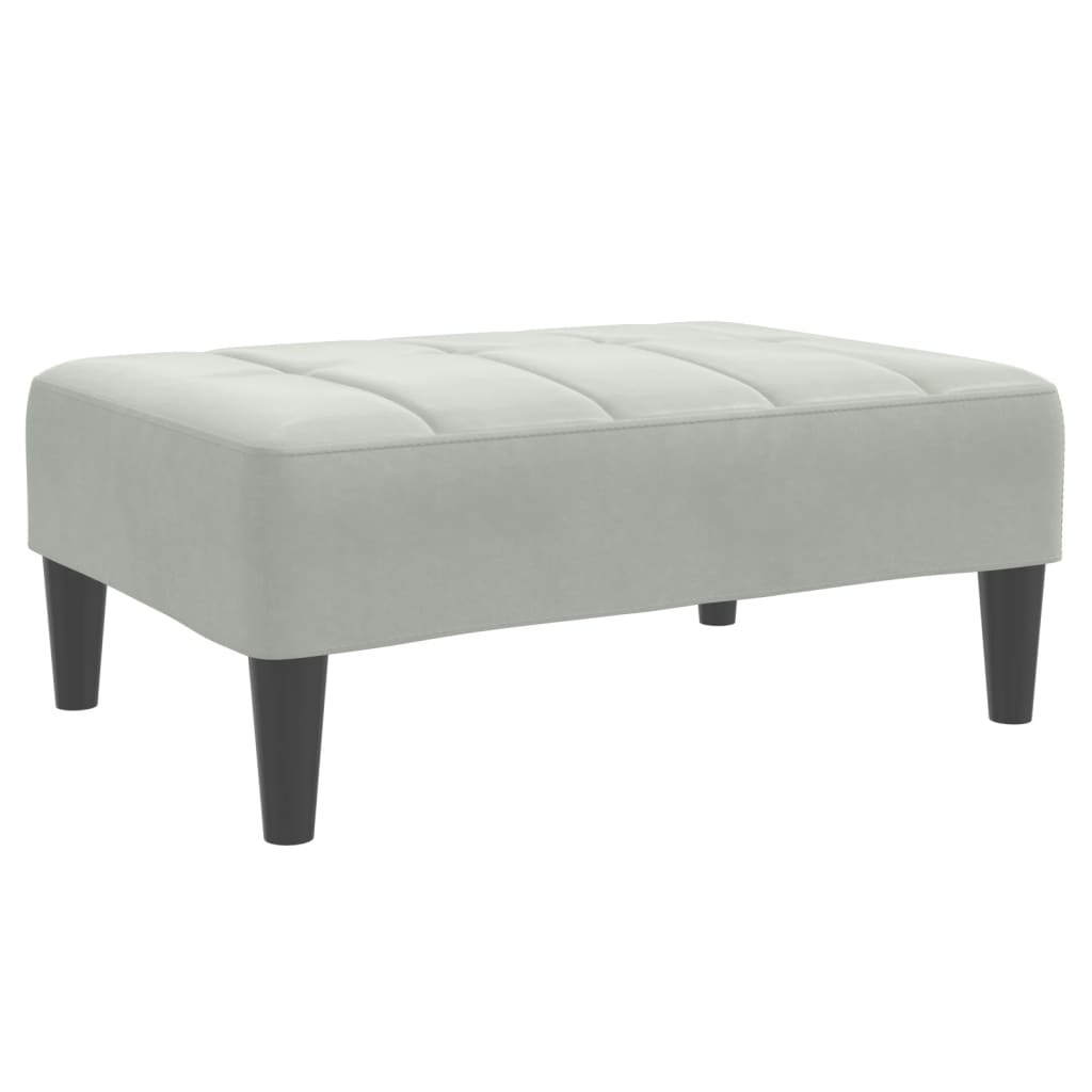 Divano Letto a 2 Posti con Poggiapiedi-Sofa Letto 2 Posti-Daybed Grigio Chiaro in Velluto 919499