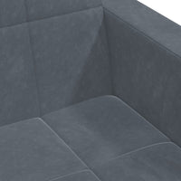 Divano Letto 2 Posti con Poggiapiedi Grigio Scuro in Velluto 3258134