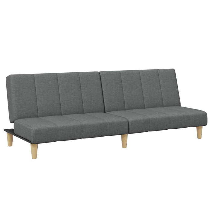 Divano Letto 2 Posti con Poggiapiedi Grigio Scuro in Tessuto 3258139