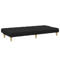 Divano Letto a 2 Posti con Poggiapiedi-Sofa Letto 2 Posti-Daybed Nero in Tessuto 646453