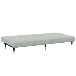 Divano Letto a 2 Posti con Poggiapiedi-Sofa Letto 2 Posti-Daybed Grigio Chiaro in Velluto 116658