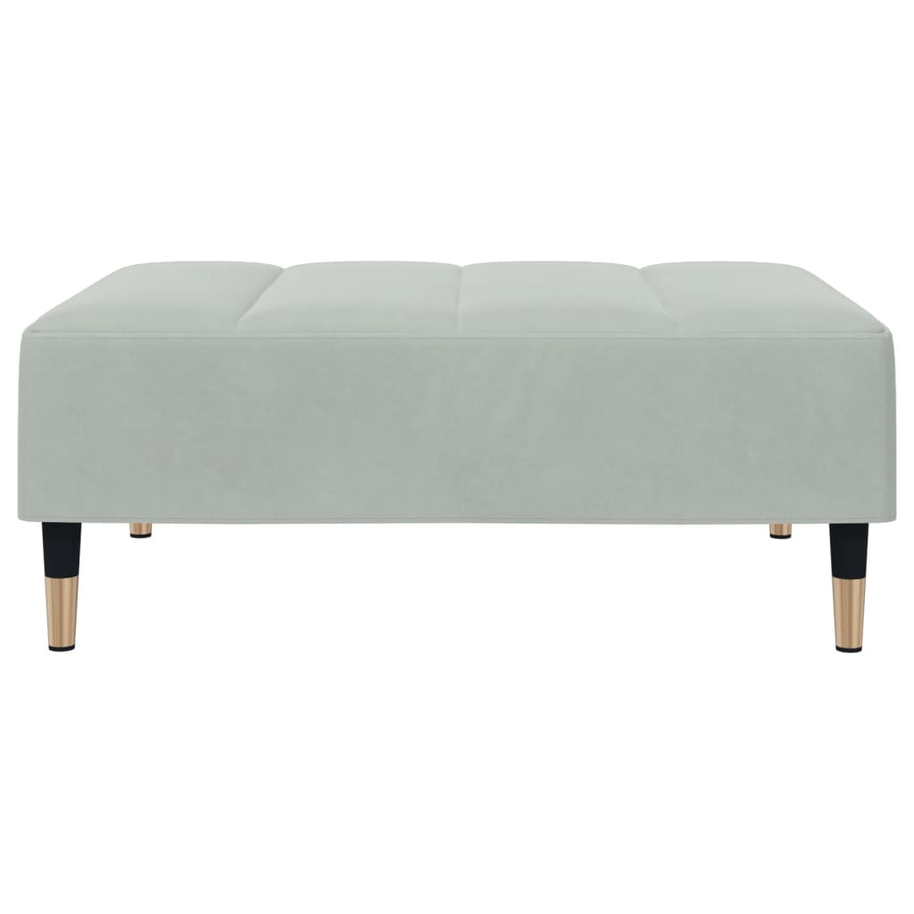 Divano Letto a 2 Posti con Poggiapiedi-Sofa Letto 2 Posti-Daybed Grigio Chiaro in Velluto 116658