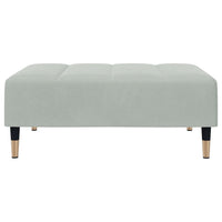 Divano Letto a 2 Posti con Poggiapiedi-Sofa Letto 2 Posti-Daybed Grigio Chiaro in Velluto 116658