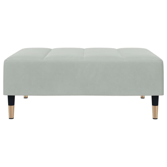 Divano Letto a 2 Posti con Poggiapiedi-Sofa Letto 2 Posti-Daybed Grigio Chiaro in Velluto 116658
