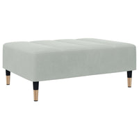 Divano Letto a 2 Posti con Poggiapiedi-Sofa Letto 2 Posti-Daybed Grigio Chiaro in Velluto 116658