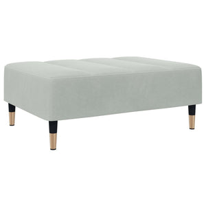 Divano Letto a 2 Posti con Poggiapiedi-Sofa Letto 2 Posti-Daybed Grigio Chiaro in Velluto 116658