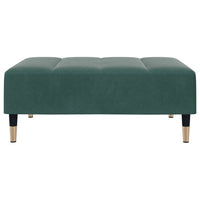 Divano Letto a 2 Posti con Poggiapiedi Verde Scuro in Velluto 3258147